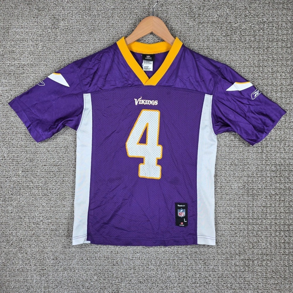 Reebok Minnesota Vikings Brett Favre Jersey Kids Large 14-16 Purple Football